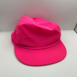 Vintage Designer Award Headwear Neon Hot Pink Rope Snapback Hat Trucker Cap
